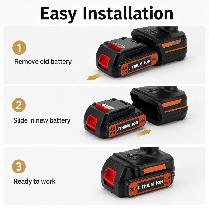 Black+Decker Tool Cordless - بطارية 20 فولت 6.0 أمبير ساعة
