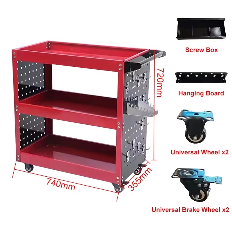 عربة أدوات مكونة من 3 طبقات مع - مراجعة Tools Trolley For Workshop وسعره